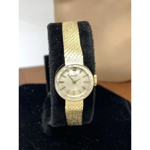 Rolex Women's Watch Vintage Cocktail 14k Yellow Gold 282 Manual Wind Petite 15mm - Picture 13 of 14